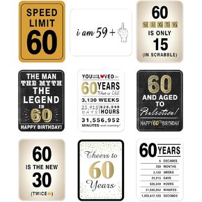WERNNSAI 60th Birthday Party Decorations for Adults- 9PCS Wall Signs Happy Birthday Tags 60 Year Old Party Decor White Caution Logos on Door Windows Yard Garden Banner Party Supplies Picture Props for Men/Women