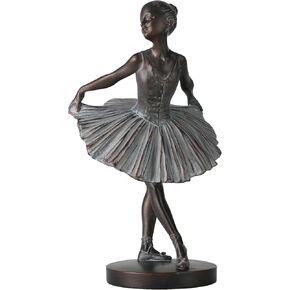 Ballerina Figurines - Ballerina Statues Resin Bronze Finish Sculpture Vintage Home Decor, Hand Painted Ballet Girl Figure Gifts for Dancer