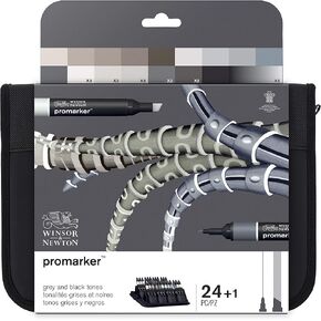 Winsor & Newton ProMarker - Set of 24 - Grey & Black Tones