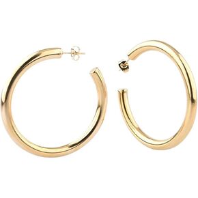 Gold Hoop Earrings for Women | Large Lightweight | Chunky Open Hoops | POLITE SOCIETY 18K Gold Plated 2"