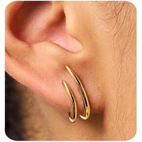 Gold Earrings for Women Trendy 14K Gold Stud Earrings Dainty Minimalist Simple Hypoallergenic Earrings Jewelry Gift for Her