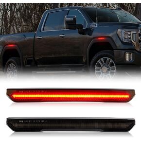 Gempro LED Side Marker Lights Compatible with GMC Sierra 2500HD 3500HD 2020-2024 Pickup Truck Front/Rear Fender Marker Lamps, 2PCS (White Led)