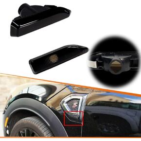 ADIIL Clear Lens Full Amber LED Front Fender Side Marker Indicator Light Assembly For 17-up MINI Cooper F60 Countryman, Replace OEM Sidemarker Lamps