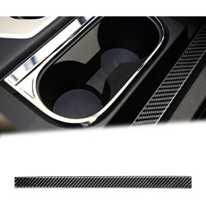 Compatible with Carbon Fiber Center Control Water Cup Holder Slot Mat Cover Decoration Sticker for Toyota Tundra 2014 2015 2016 2017 2018 2019 2020 2021 (1PCS Black)