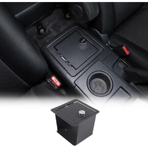 Center Console Safe Box Compatible with Toyot@ FJ Cruiser 2007-2021, Aluminum Armrest Box Password Lock Safe Box, Console Lock Box Security Storage Console Safe