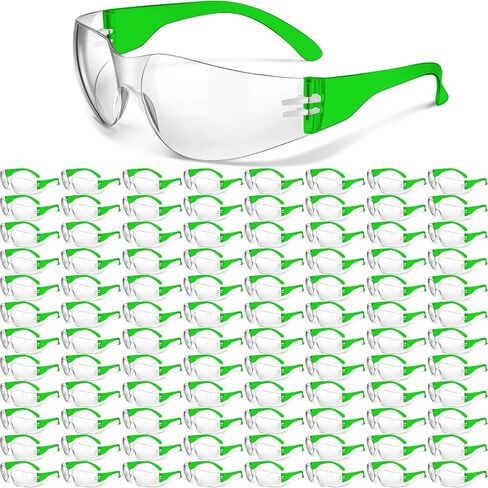 100 Pack Bulk Protective Safety Glasses Clear Lens Splash Proof Eye Protection Goggles Scratch and Impact Resistant Eyewear for Women Men Work Construction Science Lab Shooting in Kuwait