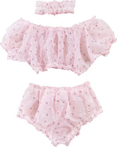 Sexy Choker Naughty Ruffle Embroidered Mesh Sheer Lingerie Set 3 Piece in Saudi Arabia