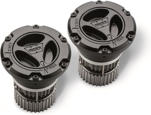 محور قفل يدوي ممتاز WARN 95060 مع قرص من الفولاذ المقاوم للصدأ، وأختام مزدوجة و35 شريحة، أسود، زوج واحد in Kuwait