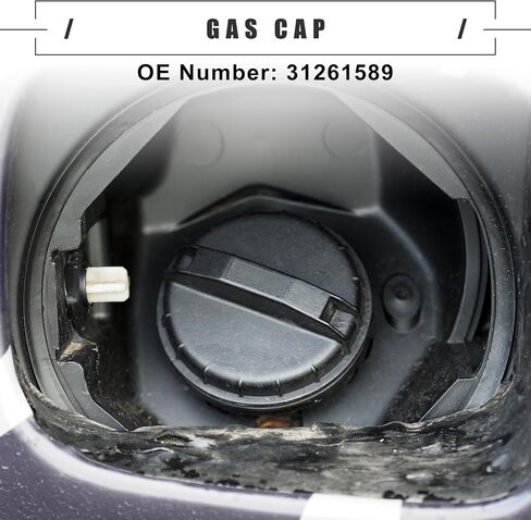 Motoforti Car Fuel Tank Filler Cover, Gas Tank Cap, for Volvo S40 2.5l 2004-2012, ABS, No.31261589, Black in Saudi Arabia