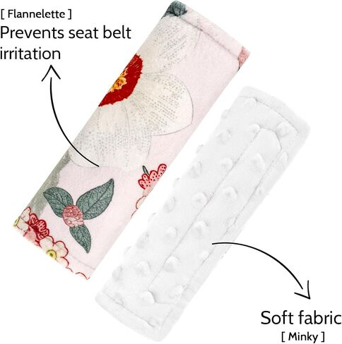 TANOFAR Baby Car Seat Strap Pads, Soft Carseat Straps Covers, Car Seat Straps Shoulder Pads for Girls, Seat Belt Cover Pad for Kids, Suitable for Baby Car Seat, Pushchair, Stroller, Rainbow in Kuwait