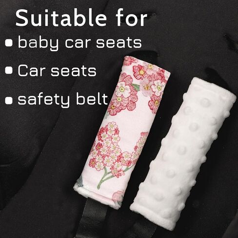 TANOFAR Baby Car Seat Strap Pads, Soft Carseat Straps Covers, Car Seat Straps Shoulder Pads for Girls, Seat Belt Cover Pad for Kids, Suitable for Baby Car Seat, Pushchair, Stroller, Rainbow in Kuwait