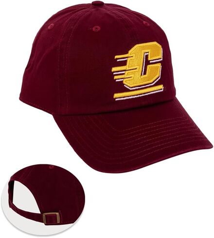 Desert Cactus Central Michigan University Baseball Hat CMU Chippewas Brimmed Embroirderd Cap Adjustable Cloth Strap Adult (Style C) Black in Saudi Arabia
