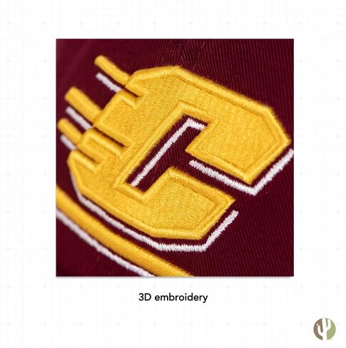 Desert Cactus Central Michigan University Baseball Hat CMU Chippewas Brimmed Embroirderd Cap Adjustable Cloth Strap Adult (Style C) Black in Saudi Arabia