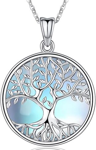 Tree of Life Necklace for Women, Sterling Silver Pendant with 18'' Chain, Jewelry Gifts for Women Grandma Wife Mom (with Gift Box) in Kuwait