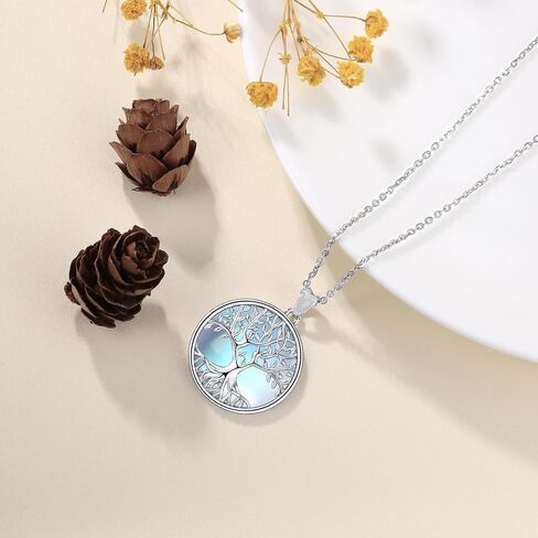 Tree of Life Necklace for Women, Sterling Silver Pendant with 18'' Chain, Jewelry Gifts for Women Grandma Wife Mom (with Gift Box) in Kuwait