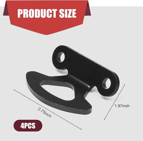 4 قطع من خطاف ربط صندوق شحن السيارة، خطاف مرساة لسرير الشاحنة من الفولاذ المقاوم للصدأ مقاس 2.75 بوصة × 1.97 بوصة، دعامة تثبيت بمشبك حبل مرساة، متوافق مع Ford F-150 Explorer Sport Trac Lincoln Marklt (أسود) in Kuwait