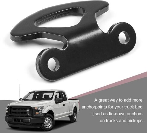 4 قطع من خطاف ربط صندوق شحن السيارة، خطاف مرساة لسرير الشاحنة من الفولاذ المقاوم للصدأ مقاس 2.75 بوصة × 1.97 بوصة، دعامة تثبيت بمشبك حبل مرساة، متوافق مع Ford F-150 Explorer Sport Trac Lincoln Marklt (أسود) in Kuwait