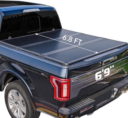 Hard Folding Truck Bed Tonneau Cover Replacement for Ford F250 F350 F-250 F-350 Super Duty 1999-2024 6.8 FT Standard Box, Tri-Fold Style Black Vahaha in Kuwait