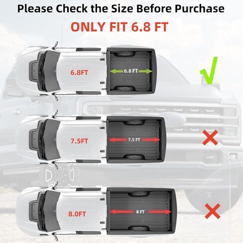 Hard Folding Truck Bed Tonneau Cover Replacement for Ford F250 F350 F-250 F-350 Super Duty 1999-2024 6.8 FT Standard Box, Tri-Fold Style Black Vahaha in Kuwait