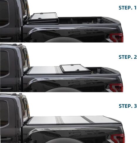 Hard Folding Truck Bed Tonneau Cover Replacement for Ford F250 F350 F-250 F-350 Super Duty 1999-2024 6.8 FT Standard Box, Tri-Fold Style Black Vahaha in Kuwait