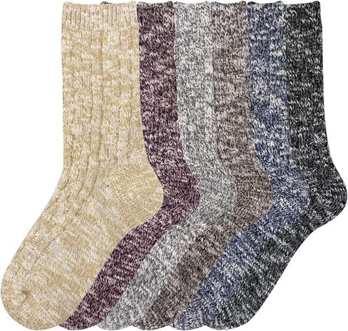 6 أزواج من الجوارب الشتوية الدافئة للسيدات - جوارب حرارية سميكة محبوكة in Kuwait