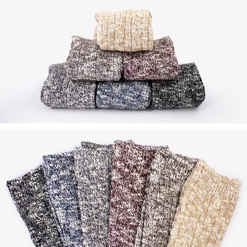 6 أزواج من الجوارب الشتوية الدافئة للسيدات - جوارب حرارية سميكة محبوكة in Kuwait