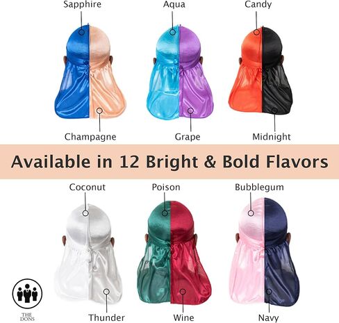 The Dons - Well-Crafted Silk Durag for Men, Comfort Fit Do Rags in Varied Colors, Hair Hydration, Moisture & Wave Retention in Saudi Arabia