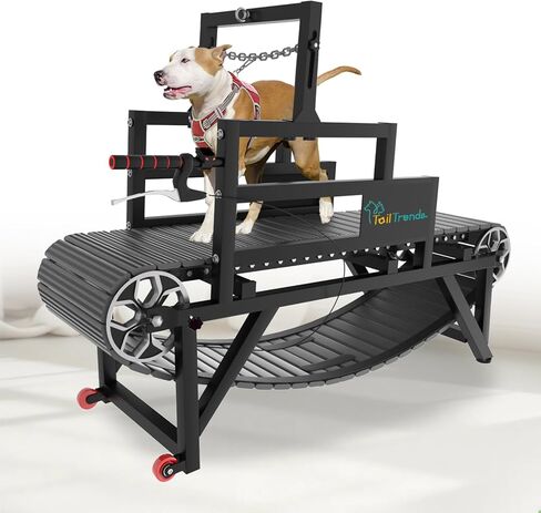 Dog Treadmill with Disc Brake, Resistance Adjustment & Speedometer, Upgraded PE Slatmill for Large & Medium Dogs, Easy to Move Pet Running Machine for Indoor & Outdoor, Up to 300LBS in Saudi Arabia