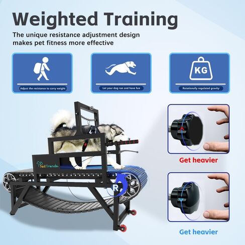 Dog Treadmill with Disc Brake, Resistance Adjustment & Speedometer, Upgraded PE Slatmill for Large & Medium Dogs, Easy to Move Pet Running Machine for Indoor & Outdoor, Up to 300LBS in Saudi Arabia