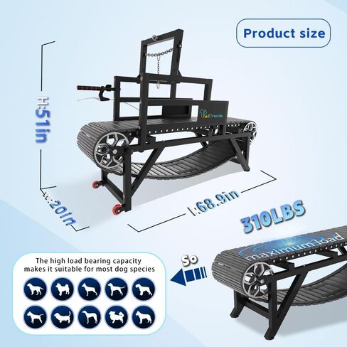 Dog Treadmill with Disc Brake, Resistance Adjustment & Speedometer, Upgraded PE Slatmill for Large & Medium Dogs, Easy to Move Pet Running Machine for Indoor & Outdoor, Up to 300LBS in Saudi Arabia
