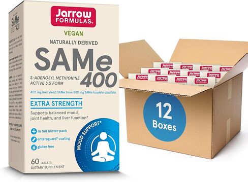 Jarrow Formulas® SAMe 400 mg, Supports Joint Health, Liver Function, Brain Metabolism, 60 Tablets, Up To a 60 Day Supply in Kuwait