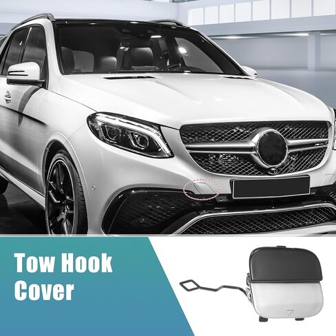 غطاء خطاف سحب المصد الأمامي من Uxcell غطاء عين السحب لسيارة Mercedes-Benz GLE 63 2016-2019 رقم A1668857222 أسود in Saudi Arabia