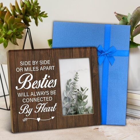 TSUYAWU Gift for Friends, Friendship Gifts for Women Friends Men, Rustic Friends Are the Family We Choose Wood Picture Frame 8 x 10 Inch Tabletop and Wall Mounting (Display Photo 4 x 6 Inch) in Saudi Arabia