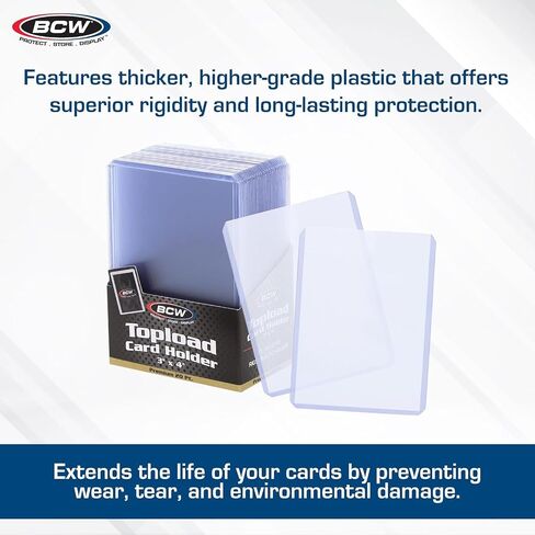 BCW 3x4 Topload Card Holder - Premium 20PT Thickness | 25 Pack | Quality Rigid PVC Protector for Standard Size Trading Cards | Card Holders for Sports Cards, MTG, Pokemon, and More in Saudi Arabia