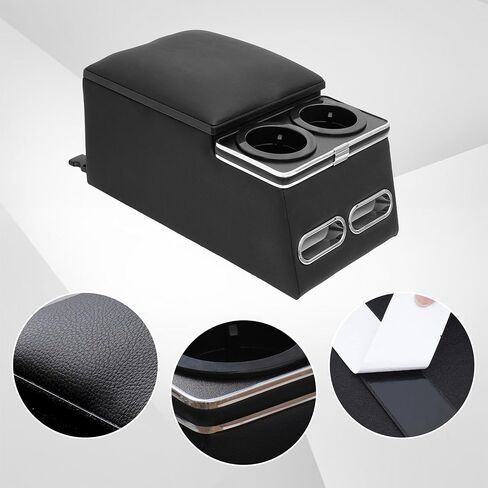 Nisorpa Upgrade Universal Car Center Console Organizer with Cup Holder and Phone Holder for Car Minivan Van Truck Floor Cab Back Bench Rear Seat Storage Box Black in Saudi Arabia