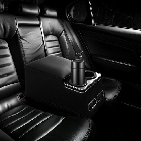 Nisorpa Upgrade Universal Car Center Console Organizer with Cup Holder and Phone Holder for Car Minivan Van Truck Floor Cab Back Bench Rear Seat Storage Box Black in Saudi Arabia