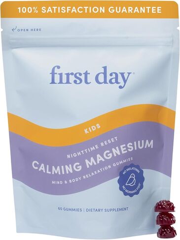 First Day Kids’ Nighttime Reset Calming Magnesium Gummies – Sleep Aid to Support Calm & Relaxation – Bedtime Supplement with Magnesium Citrate, Suntheanine & No Melatonin – 30-Day Supply in Saudi Arabia