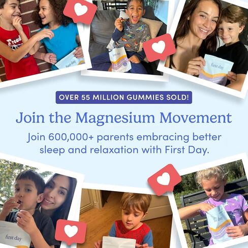 First Day Kids’ Nighttime Reset Calming Magnesium Gummies – Sleep Aid to Support Calm & Relaxation – Bedtime Supplement with Magnesium Citrate, Suntheanine & No Melatonin – 30-Day Supply in Saudi Arabia