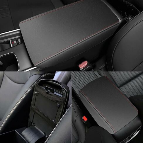 مسند ذراع AOMSAZTO لـ 2007 2008 2009 2010 2012 2013 Toyota Corolla أسود مع غرز حمراء in Kuwait