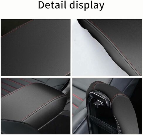 مسند ذراع AOMSAZTO لـ 2007 2008 2009 2010 2012 2013 Toyota Corolla أسود مع غرز حمراء in Kuwait