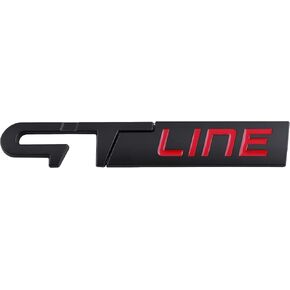 GT line Emblem 3D Sticker Hood Fender Side Car Rear Car Exterior Logo Badge Compartment Trim Compatible with 2022 2023 Accessories (Black&RED)