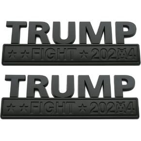 2 Pack Trump Edition Car Emblems 3D Badge Fit for F150 F250 F350 Silverdo 1500 2500 Sierra GMC Chevy Car Truck SUV (Chrome Red, Trump)