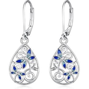 Blue Dragonfly Earrings for Women 925 Sterling Silver Dragonfly Leverback Earrings Animal Dragonfly Jewelry Gifts for Mothers Day