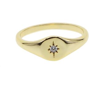 Simple jewelry Gold plated women finger jewelry star starburst signet ring