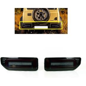 Car LED Rear Bumper Reflector Light Tail Lights Fit for Suzuki Jimny 2019-2024 LED Driving Brake Light Bumper Turn Signal Lamp Jimny Accessories 2Pcs/Set (Smoke Lens)