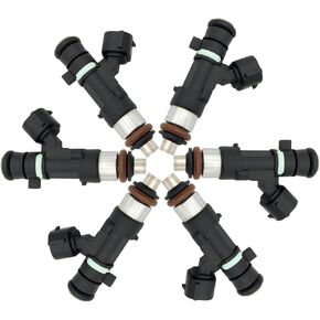 16600-7Y00A 6pcs Fuel Injectors 4 Holes Replacement for Nissan Quest 2004-2009 Maxima 2004-2008 Altima 2004-2006 Murano 2003-2004 3.5L 16600-7Y000 0280158005