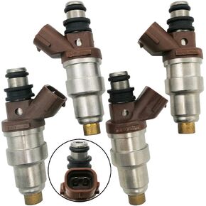 FJ377 4Pcs Fuel Injectors 2 Holes Nozzle Engine Replacement for Toyot-a 4Runner Tacoma 1996-2000 Toyot-a T100 1996-1998 2.7L-L4 3RZFE 23250-75050 23209-79095
