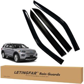Tape-on Rain Guards for 2020-2024 Ford Explorer, for 2020-2024 Ford Explorer Accessories，Side Vent Visors Shades Window Deflectors for Ford Explorer