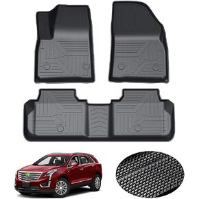 KUST Floor Mats for Cadillac XT5 2017-2023 2024 2025 Floor Mat Liners All Weather Car Mats 1st & 2nd Row Carpet Liners Black Non-Slip