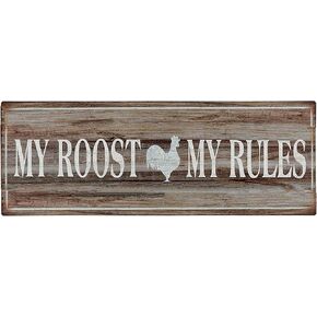 تصميمات Barnyard Retro Vintage Metal Tin Bar Sign، لافتات فنية جدارية مزخرفة، ديكور منزلي للمطبخ الريفي البدائي (My Roost)